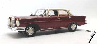 Mercedes . SE W111 Rouge Toit Blanc 1/18