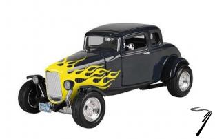 Ford . Hot Rod Noir Flamning Jaune 1/18