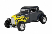 Ford . Hot Rod Noir Flamning Jaune 1/18