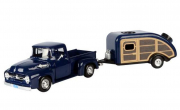 Ford . Pickup bleu avec remorque 1/24