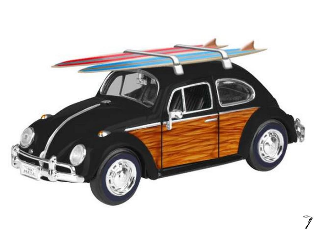 Volkswagen . Noire et marron avec surfs 1/24