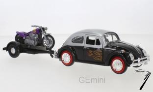 Volkswagen . avec flamme, remorque et moto 1/24