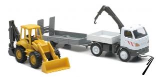 Divers . camion remorque avec tractopelle ou pelleteuse 1/43